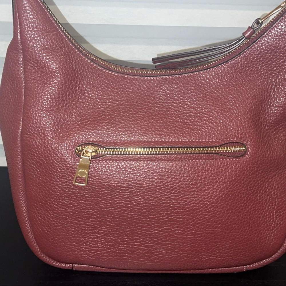 Coach Jules Burgundy Snake Print Leather Hobo Bag - Picture 7 of 14